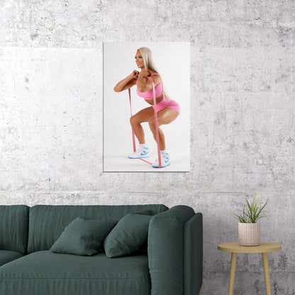 Lauren Simpson Hot Fitness Model Poster Strong Sexy Women Wall Art Inspirational Workout Room Decor Aesthetic Sports Print Gym Motivational Wall Decor Athletic Icon HD Photo Print