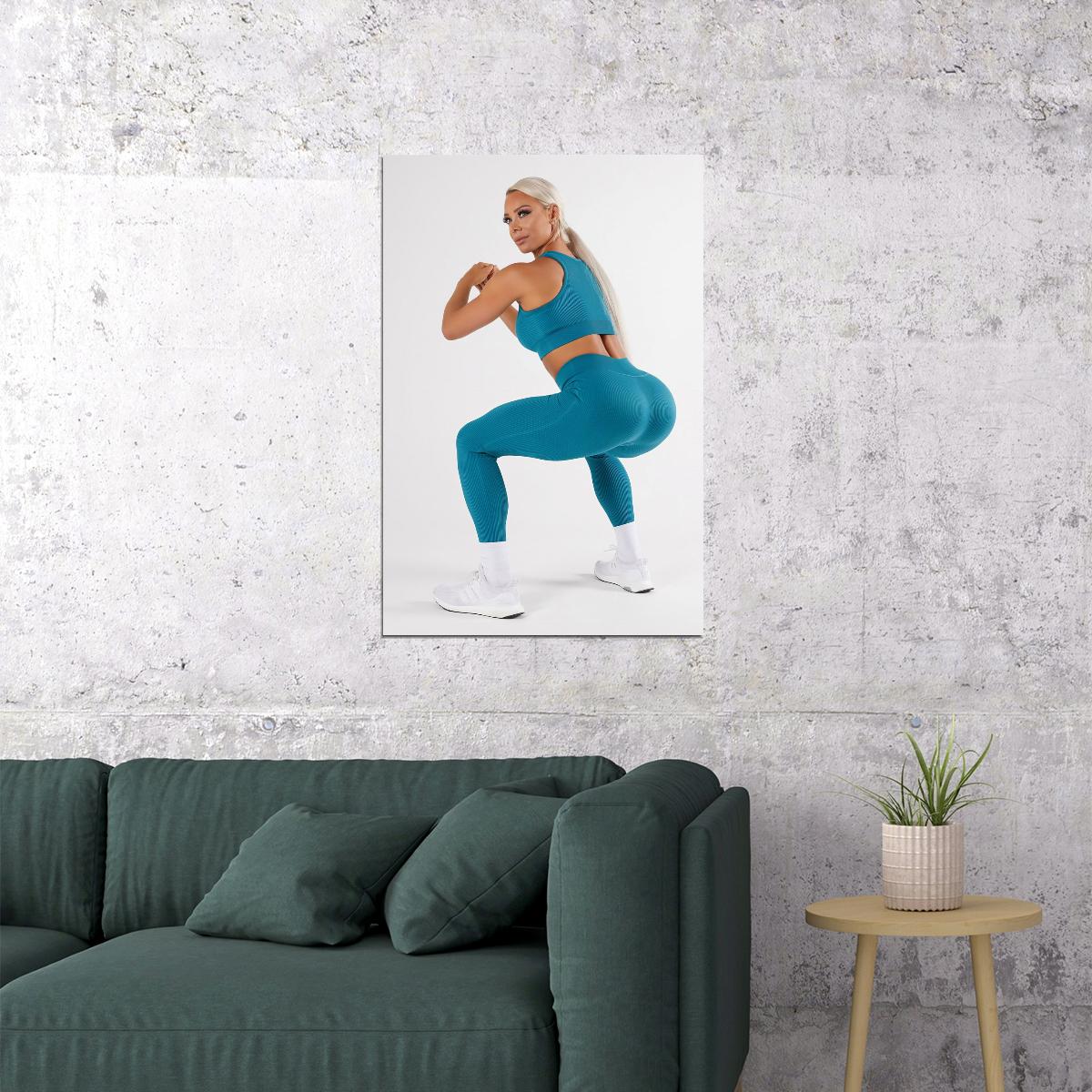 Lauren Simpson Hot Fitness Model Poster Strong Sexy Women Wall Art Inspirational Workout Room Decor Aesthetic Sports Print Gym Motivational Wall Decor Athletic Icon HD Photo Print