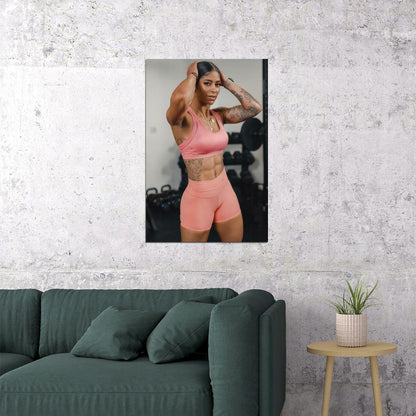 Massy Arias Hot Fitness Model Poster Gym Icon Motivational Wall Art Inspirational Workout Room Decor Aesthetic Sports Print Exercise Wall Decor Athletic Icon HD Photo Print