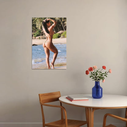 Michelle Lewin Hot Fitness Model Poster Sexy Bikini Wall Art Inspirational Workout Room Decor Aesthetic Sports Print Gym Motivational Wall Decor Athletic Icon HD Photo Print - xonomax