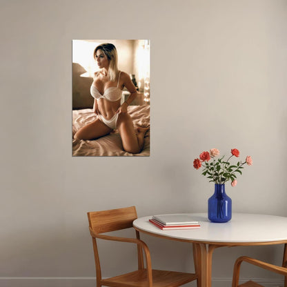 Michelle Lewin Hot Fitness Model Poster Sexy Lingerie Wall Art Inspirational Workout Room Decor Aesthetic Sports Print Gym Motivational Wall Decor Athletic Icon HD Photo Print - xonomax