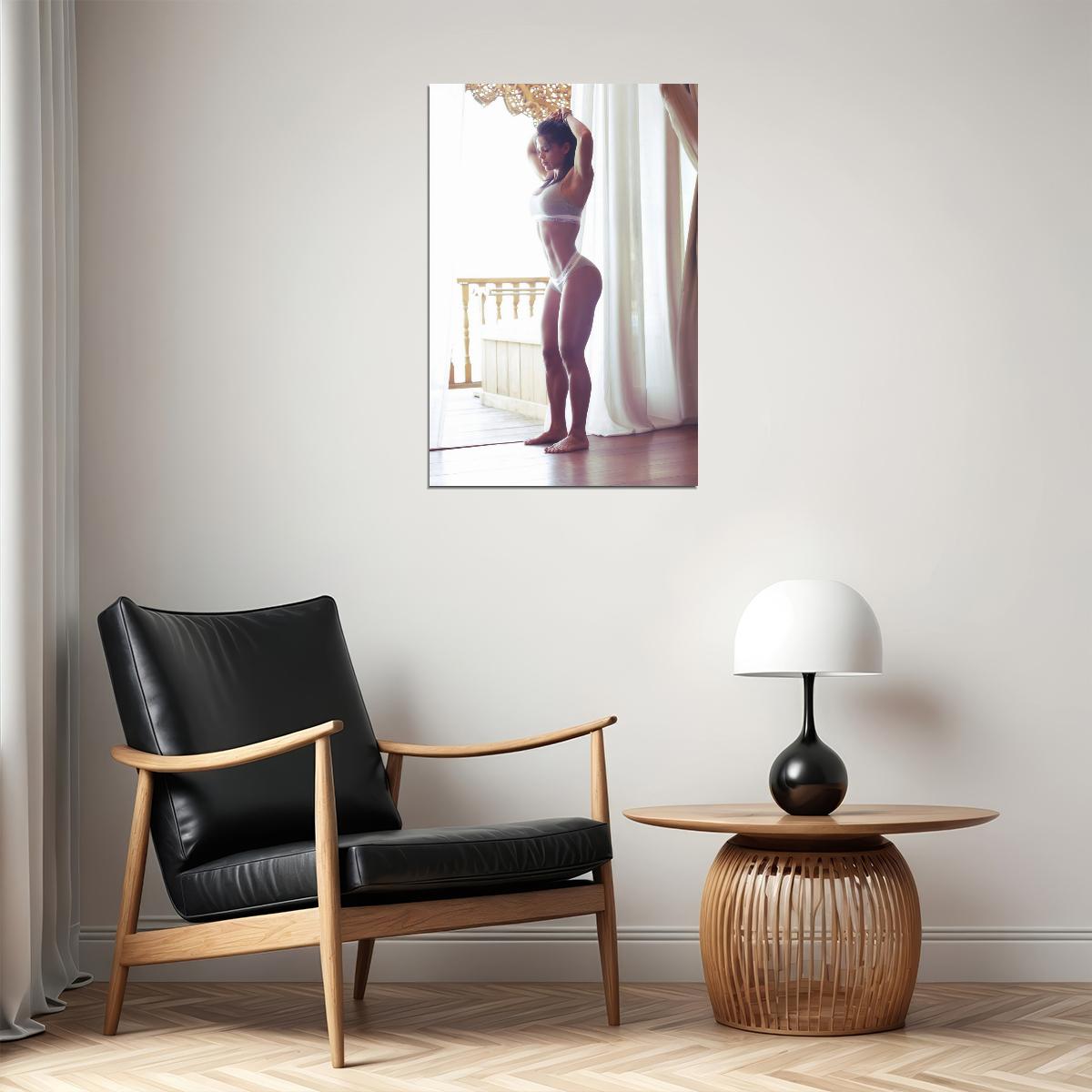 Michelle Lewin Hot Fitness Model Poster Sexy Lingerie Wall Art Inspirational Workout Room Decor Aesthetic Sports Print Gym Motivational Wall Decor Athletic Icon HD Photo Print - xonomax