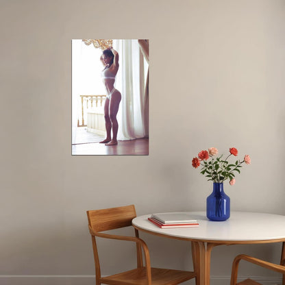 Michelle Lewin Hot Fitness Model Poster Sexy Lingerie Wall Art Inspirational Workout Room Decor Aesthetic Sports Print Gym Motivational Wall Decor Athletic Icon HD Photo Print - xonomax