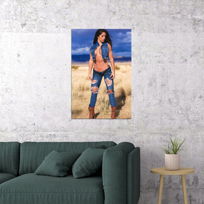 Michelle Lewin Hot Fitness Model Poster Gym Icon Motivational Wall Art Sexy Inspirational Workout Room Decor Aesthetic Sports Print Exercise Wall Decor Athletic Icon HD Photo Print - xonomax