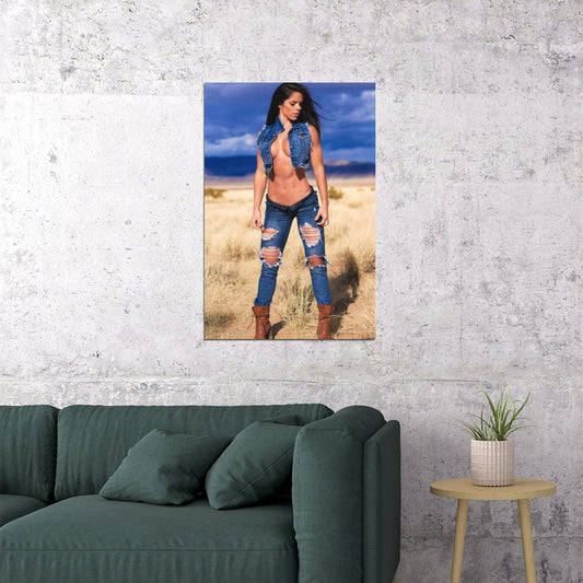 Michelle Lewin Hot Fitness Model Poster Gym Icon Motivational Wall Art Sexy Inspirational Workout Room Decor Aesthetic Sports Print Exercise Wall Decor Athletic Icon HD Photo Print - xonomax