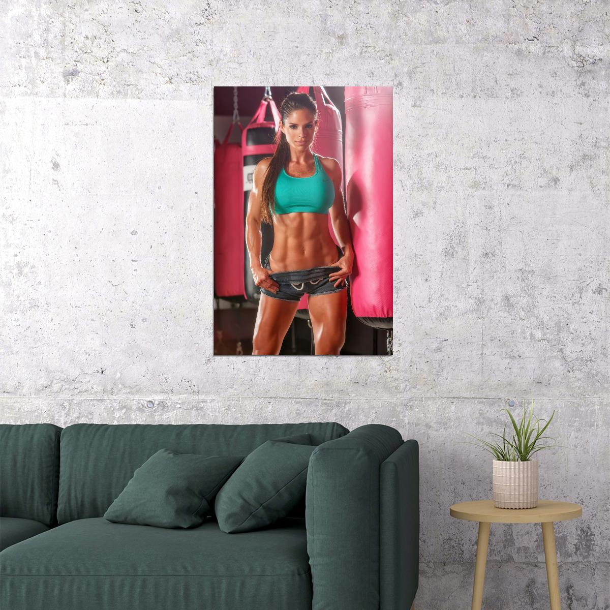 Michelle Lewin Hot Fitness Model Poster Gym Icon Motivational Wall Art Sexy Inspirational Workout Room Decor Aesthetic Sports Print Exercise Wall Decor Athletic Icon HD Photo Print - xonomax