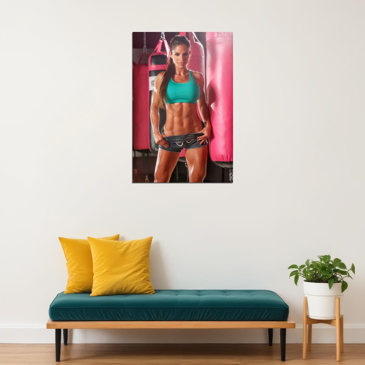 Michelle Lewin Hot Fitness Model Poster Gym Icon Motivational Wall Art Sexy Inspirational Workout Room Decor Aesthetic Sports Print Exercise Wall Decor Athletic Icon HD Photo Print - xonomax