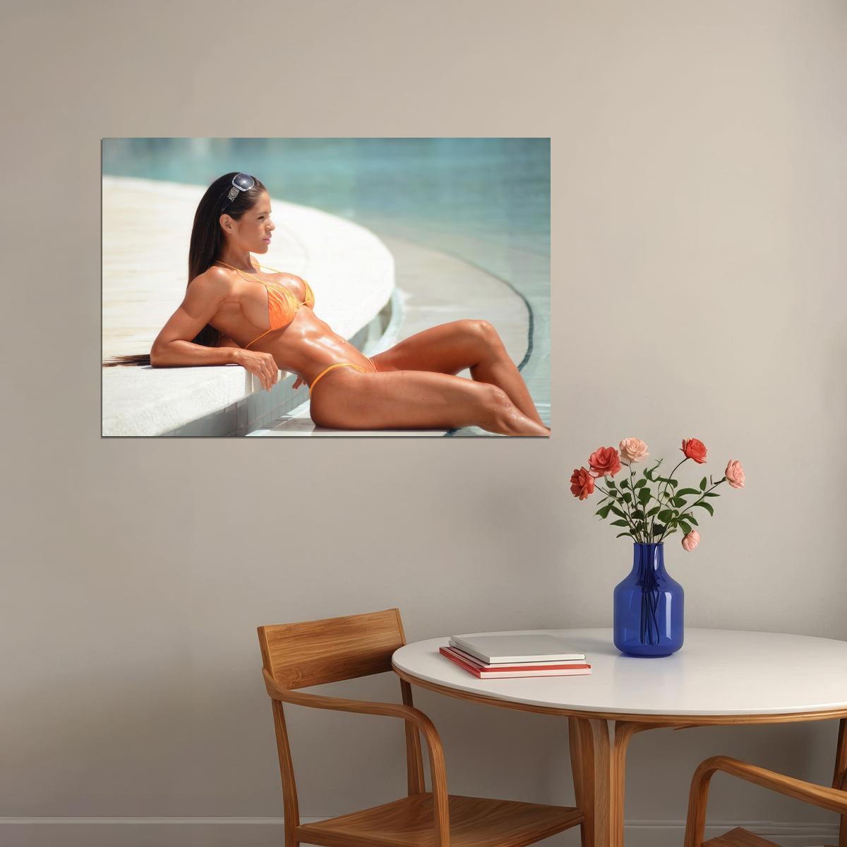 Michelle Lewin Hot Fitness Model Poster Sexy Bikini Wall Art Inspirational Workout Room Decor Aesthetic Sports Print Gym Motivational Wall Decor Athletic Icon HD Photo Print - xonomax