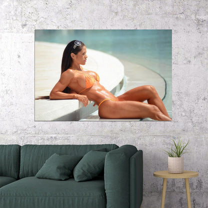 Michelle Lewin Hot Fitness Model Poster Sexy Bikini Wall Art Inspirational Workout Room Decor Aesthetic Sports Print Gym Motivational Wall Decor Athletic Icon HD Photo Print - xonomax