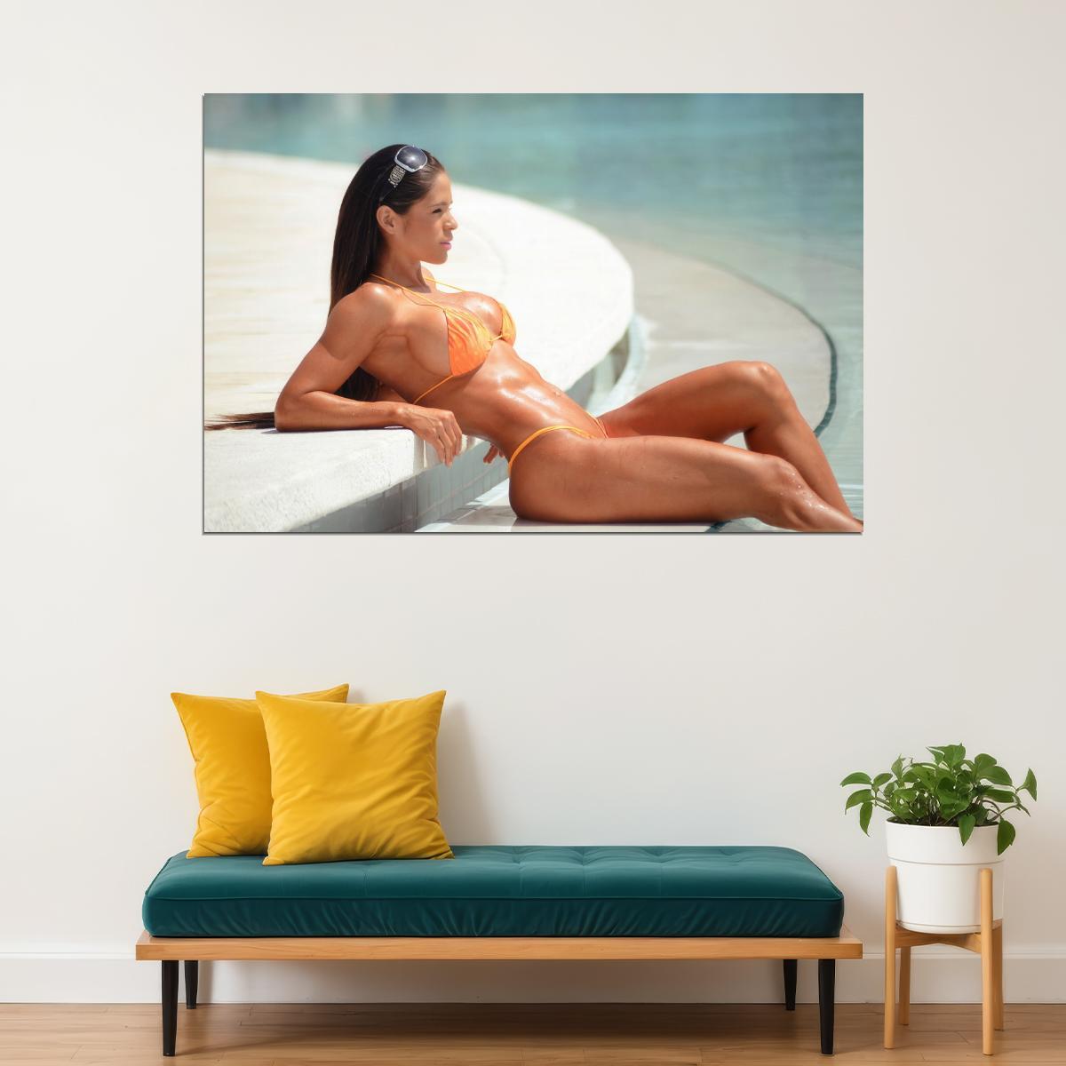 Michelle Lewin Hot Fitness Model Poster Sexy Bikini Wall Art Inspirational Workout Room Decor Aesthetic Sports Print Gym Motivational Wall Decor Athletic Icon HD Photo Print - xonomax