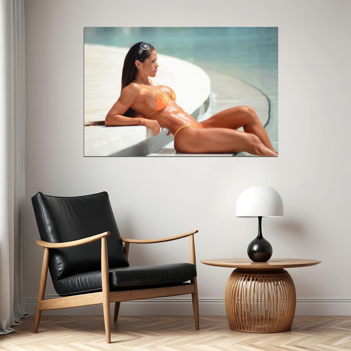 Michelle Lewin Hot Fitness Model Poster Sexy Bikini Wall Art Inspirational Workout Room Decor Aesthetic Sports Print Gym Motivational Wall Decor Athletic Icon HD Photo Print - xonomax