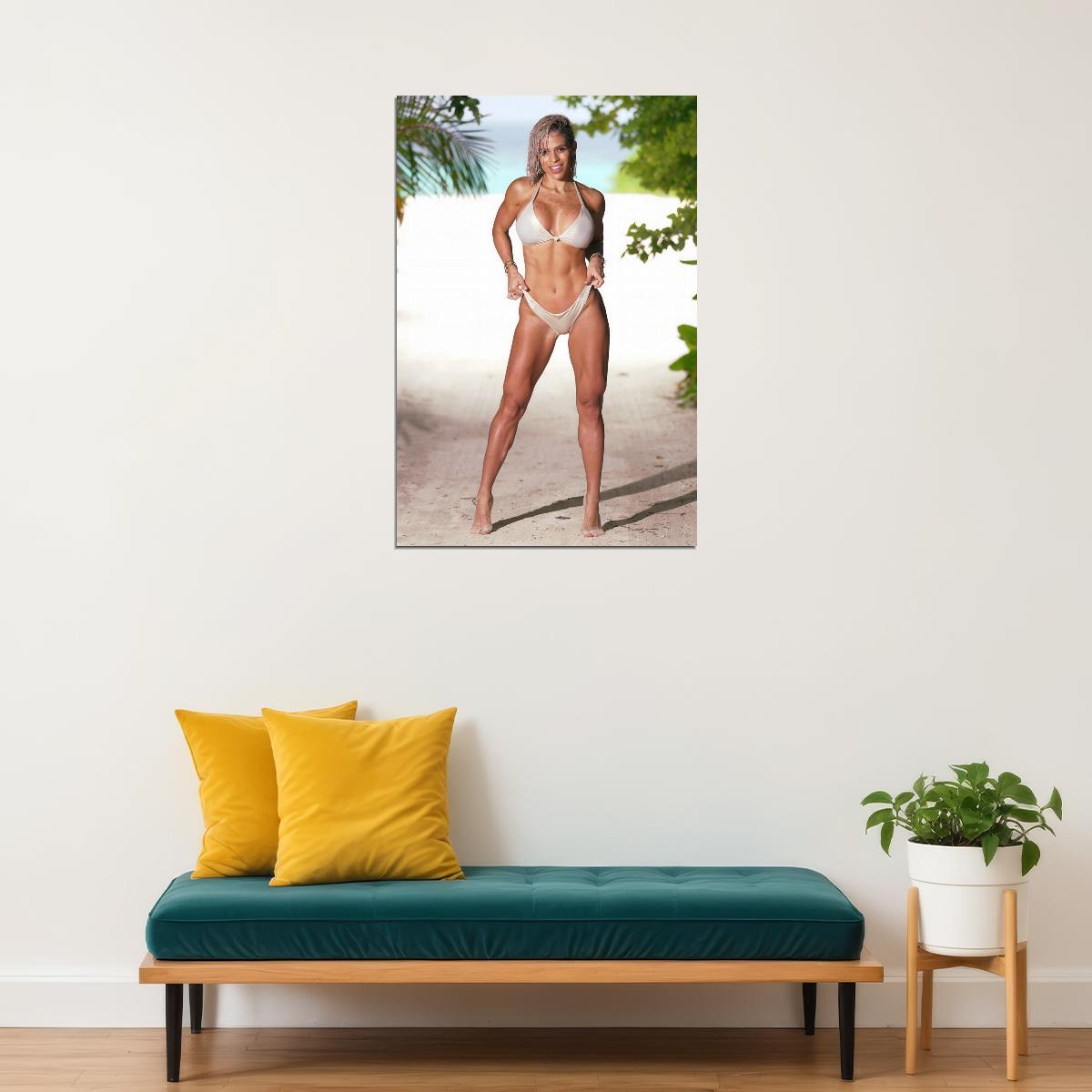 Michelle Lewin Hot Fitness Model Poster Sexy Bikini Wall Art Inspirational Workout Room Decor Aesthetic Sports Print Gym Motivational Wall Decor Athletic Icon HD Photo Print - xonomax