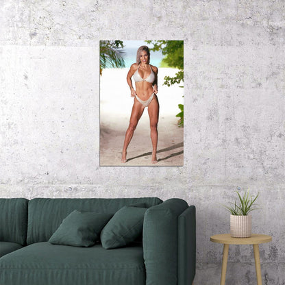 Michelle Lewin Hot Fitness Model Poster Sexy Bikini Wall Art Inspirational Workout Room Decor Aesthetic Sports Print Gym Motivational Wall Decor Athletic Icon HD Photo Print - xonomax