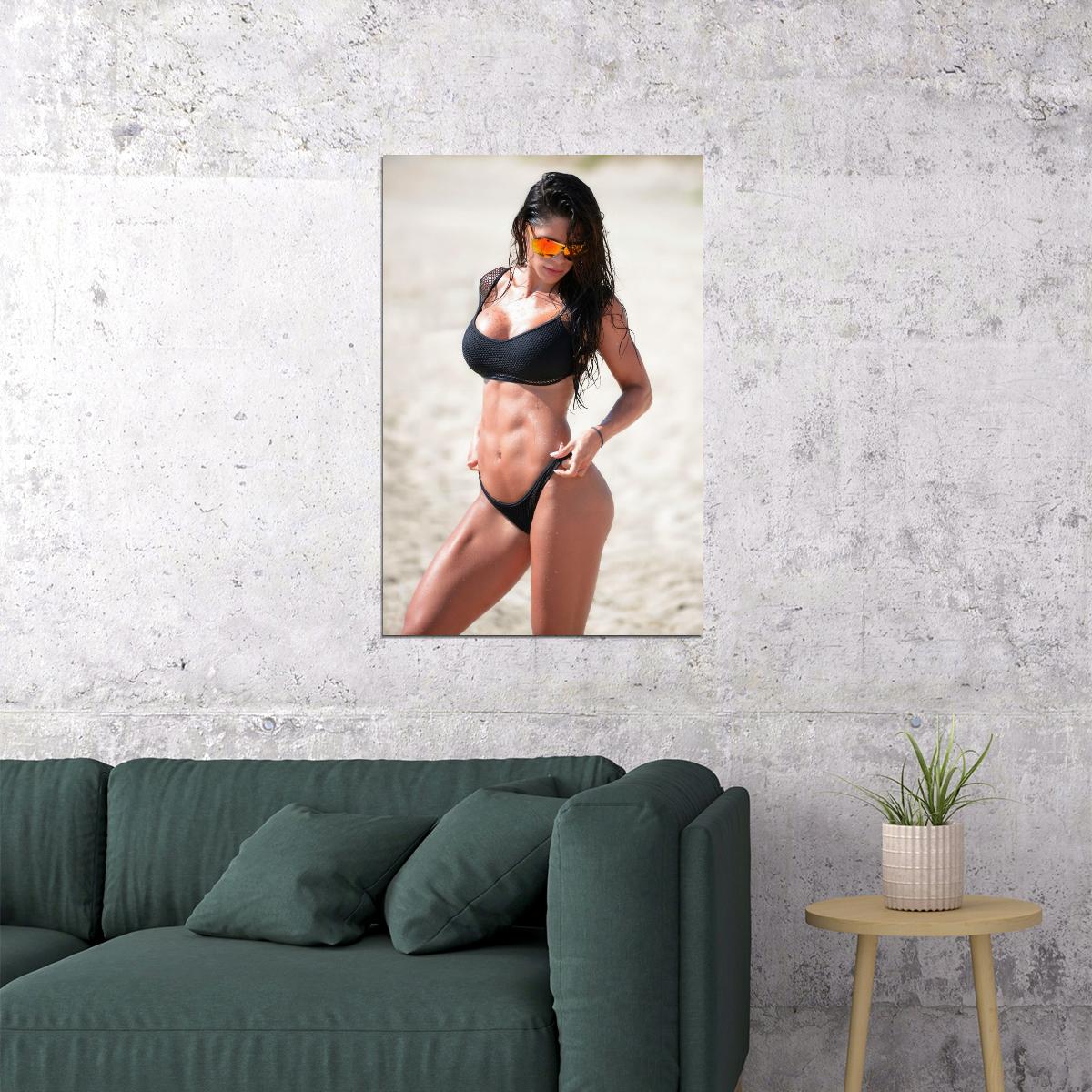 Michelle Lewin Hot Fitness Model Poster Sexy Bikini Wall Art Inspirational Workout Room Decor Aesthetic Sports Print Gym Motivational Wall Decor Athletic Icon HD Photo Print - xonomax