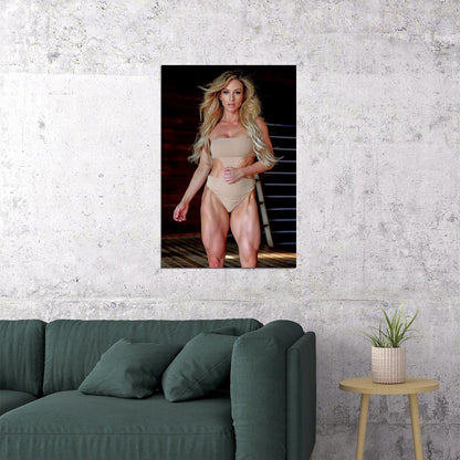 Paige Hathaway Hot Fitness Model Poster Strong Sexy Women Wall Art Inspirational Workout Room Decor Aesthetic Sports Print Gym Motivational Wall Decor Athletic Icon HD Photo Print