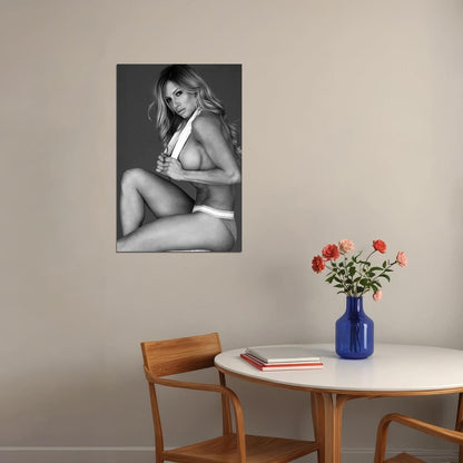Paige Hathaway Hot Fitness Model Poster Strong Sexy Women Wall Art Black and White Inspirational Workout Aesthetic Sports Gym Motivational Wall Decor Athletic Icon HD Photo Print - xonomax