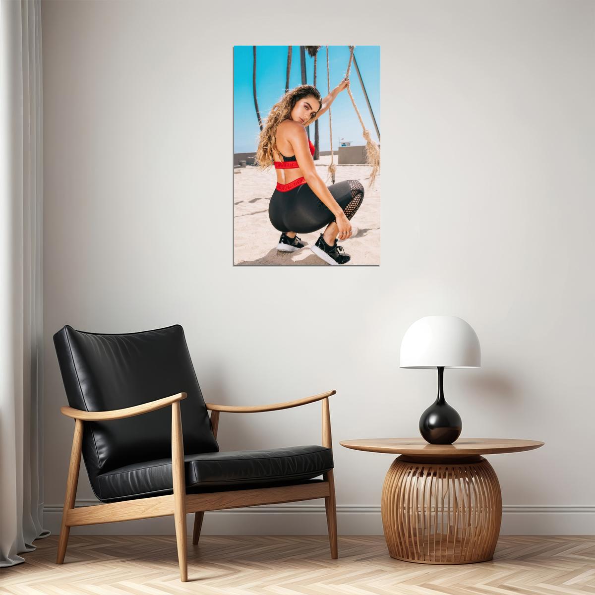 Sommer Ray Hot Fitness Model Poster Sexy Female Wall Art Inspirational Workout Room Decor Aesthetic Sports Print Gym Motivational Wall Decor Athletic Icon HD Photo Print - xonomax