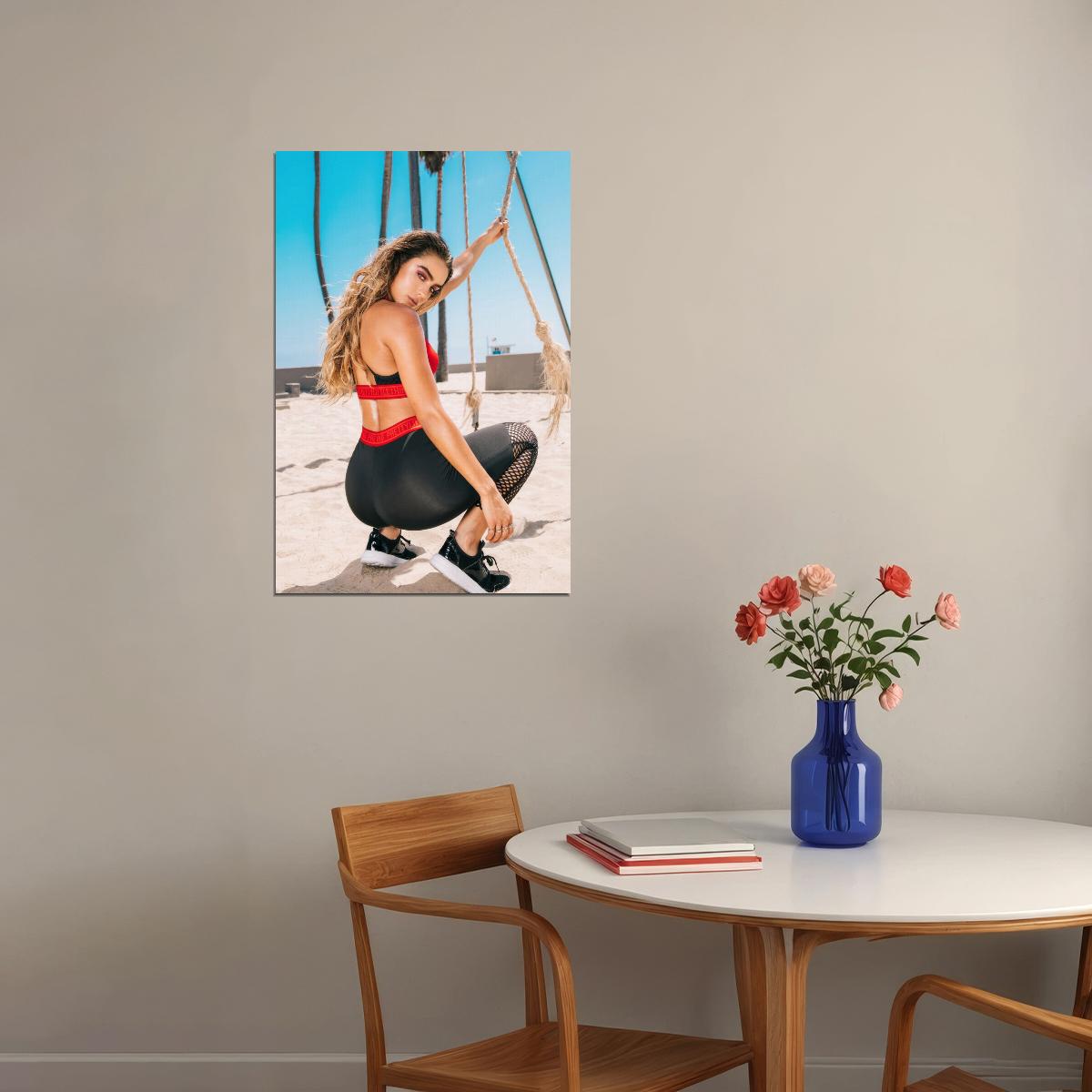 Sommer Ray Hot Fitness Model Poster Sexy Female Wall Art Inspirational Workout Room Decor Aesthetic Sports Print Gym Motivational Wall Decor Athletic Icon HD Photo Print - xonomax