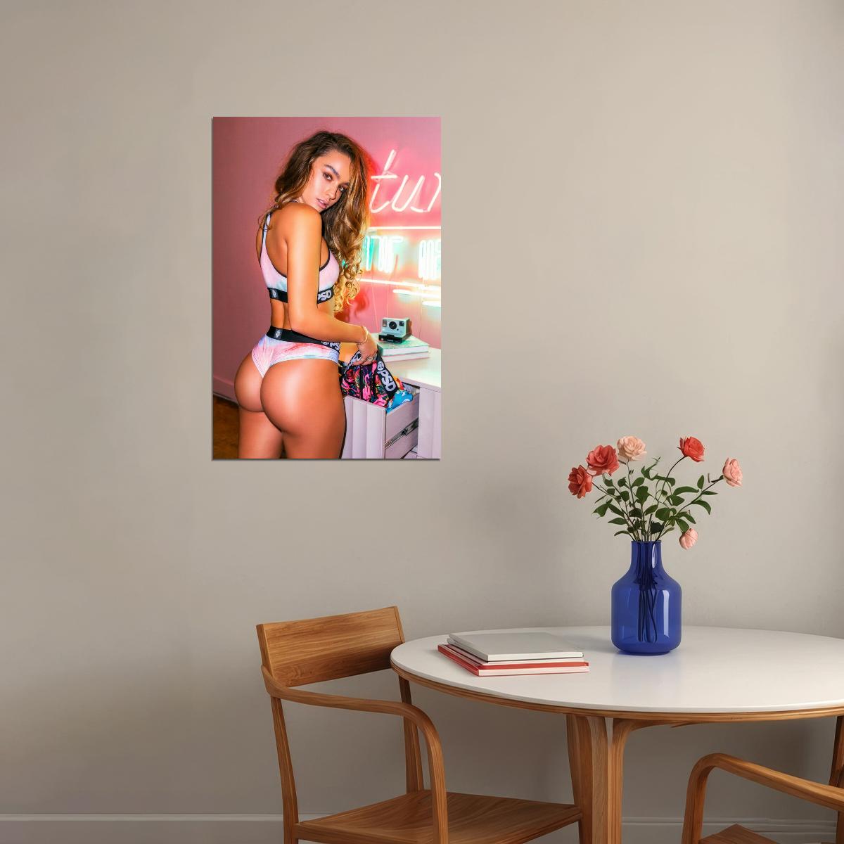 Sommer Ray Hot Fitness Model Poster Sexy Female Wall Art Inspirational Workout Room Decor Aesthetic Sports Print Gym Motivational Wall Decor Athletic Icon HD Photo Print - xonomax
