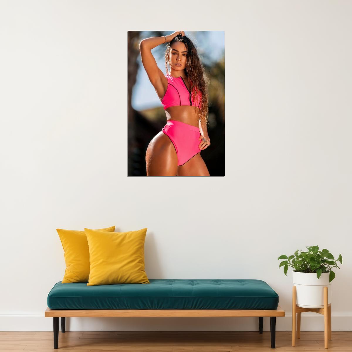 Sommer Ray Hot Fitness Model Poster Sexy Female Wall Art Inspirational Workout Room Decor Aesthetic Sports Print Gym Motivational Wall Decor Athletic Icon HD Photo Print - xonomax