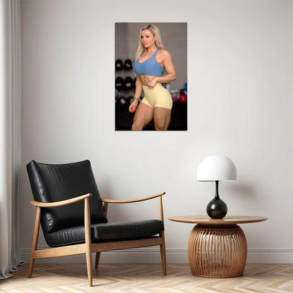 Stephanie Sanzo Hot Fitness Model Poster Strong Sexy Women Wall Art Inspirational Workout Room Decor Aesthetic Sports Print Gym Motivational Wall Decor Athletic Icon HD Photo Print