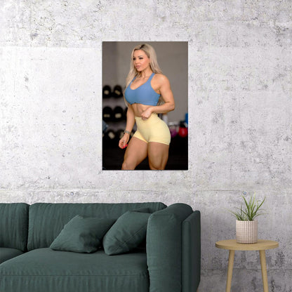 Stephanie Sanzo Hot Fitness Model Poster Strong Sexy Women Wall Art Inspirational Workout Room Decor Aesthetic Sports Print Gym Motivational Wall Decor Athletic Icon HD Photo Print