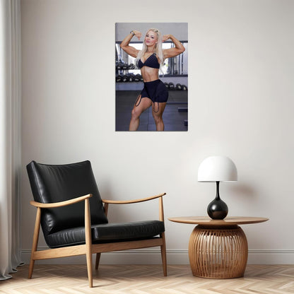 Stephanie Sanzo Hot Fitness Model Poster Strong Sexy Women Wall Art Inspirational Workout Room Decor Aesthetic Sports Print Gym Motivational Wall Decor Athletic Icon HD Photo Print