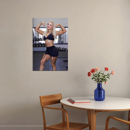 Stephanie Sanzo Hot Fitness Model Poster Strong Sexy Women Wall Art Inspirational Workout Room Decor Aesthetic Sports Print Gym Motivational Wall Decor Athletic Icon HD Photo Print