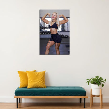 Stephanie Sanzo Hot Fitness Model Poster Strong Sexy Women Wall Art Inspirational Workout Room Decor Aesthetic Sports Print Gym Motivational Wall Decor Athletic Icon HD Photo Print