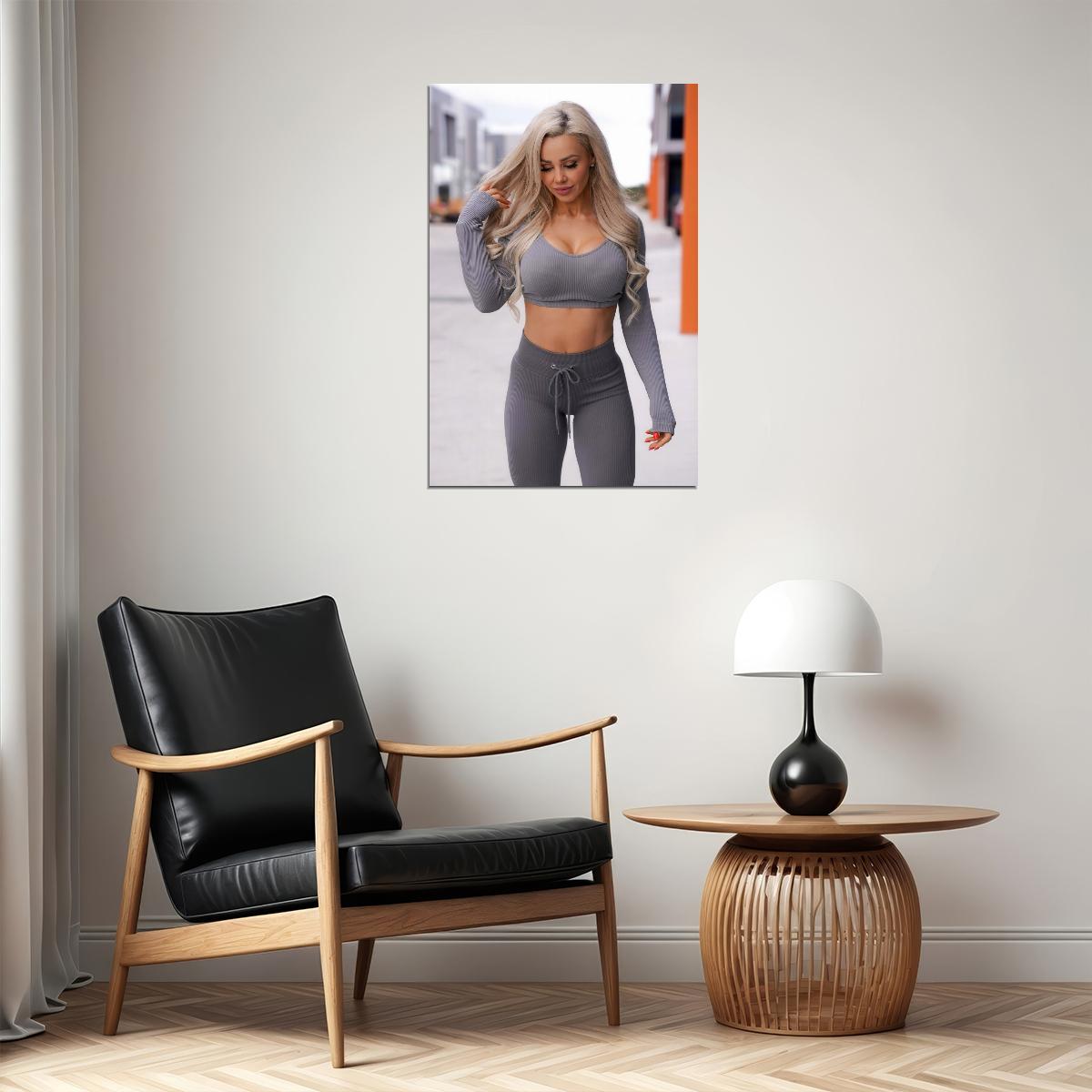 Stephanie Sanzo Hot Fitness Model Poster Strong Sexy Women Wall Art Inspirational Workout Room Decor Aesthetic Sports Print Gym Motivational Wall Decor Athletic Icon HD Photo Print - xonomax