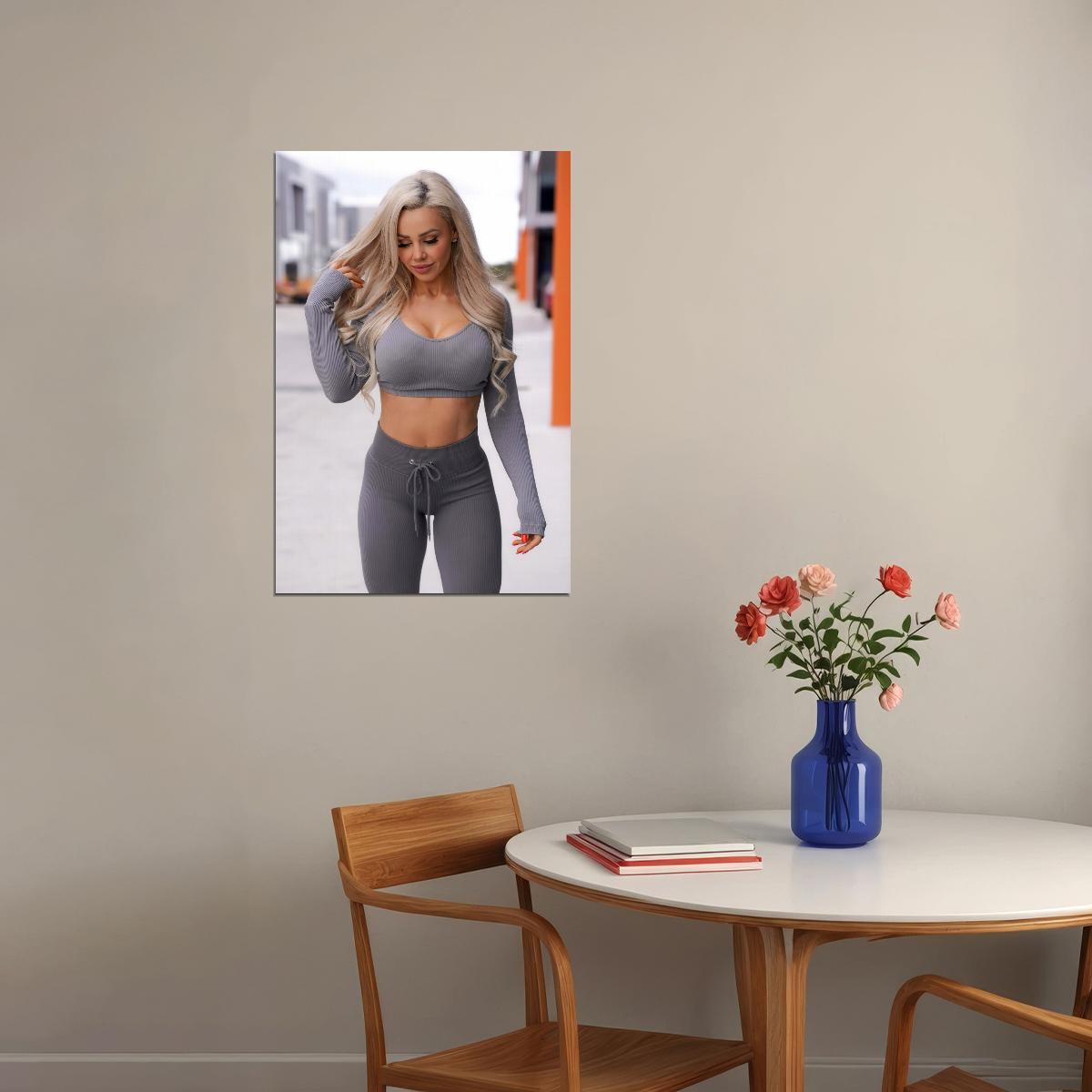 Stephanie Sanzo Hot Fitness Model Poster Strong Sexy Women Wall Art Inspirational Workout Room Decor Aesthetic Sports Print Gym Motivational Wall Decor Athletic Icon HD Photo Print - xonomax