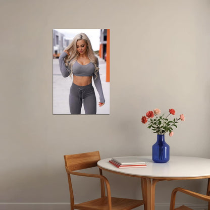 Stephanie Sanzo Hot Fitness Model Poster Strong Sexy Women Wall Art Inspirational Workout Room Decor Aesthetic Sports Print Gym Motivational Wall Decor Athletic Icon HD Photo Print - xonomax