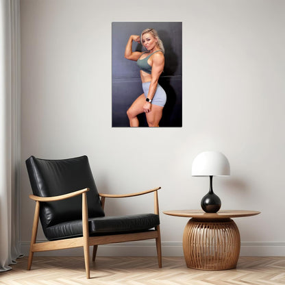 Stephanie Sanzo Hot Fitness Model Poster Strong Sexy Women Wall Art Inspirational Workout Room Decor Aesthetic Sports Print Gym Motivational Wall Decor Athletic Icon HD Photo Print