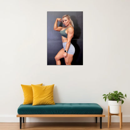 Stephanie Sanzo Hot Fitness Model Poster Strong Sexy Women Wall Art Inspirational Workout Room Decor Aesthetic Sports Print Gym Motivational Wall Decor Athletic Icon HD Photo Print