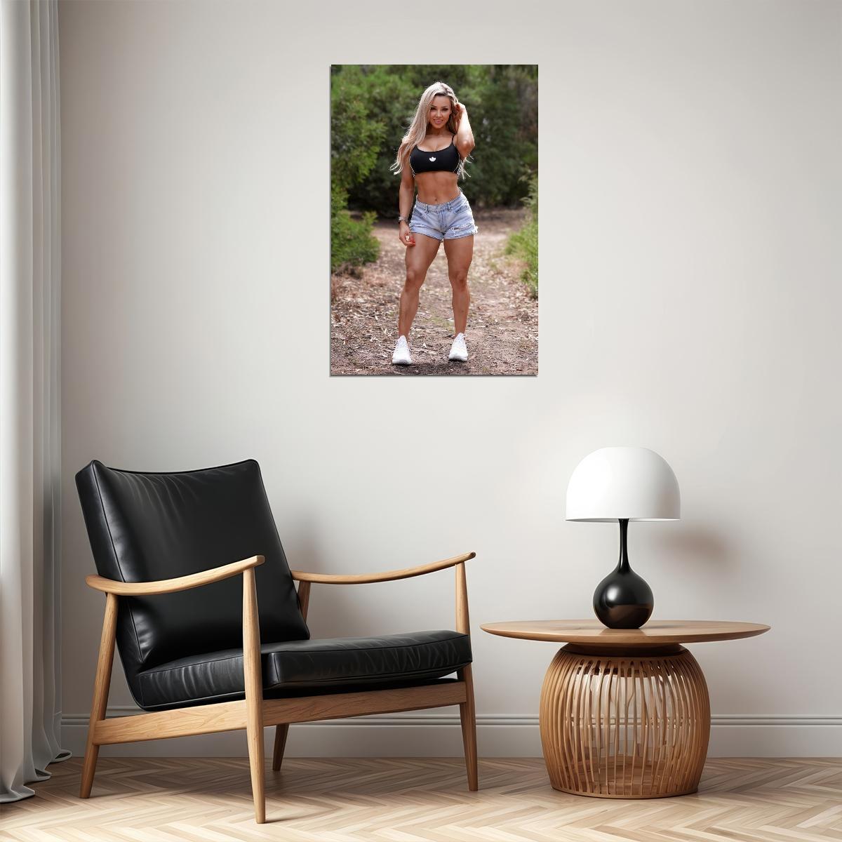 Stephanie Sanzo Hot Fitness Model Poster Strong Sexy Women Wall Art Inspirational Workout Room Decor Aesthetic Sports Print Gym Motivational Wall Decor Athletic Icon HD Photo Print - xonomax