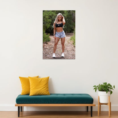 Stephanie Sanzo Hot Fitness Model Poster Strong Sexy Women Wall Art Inspirational Workout Room Decor Aesthetic Sports Print Gym Motivational Wall Decor Athletic Icon HD Photo Print - xonomax