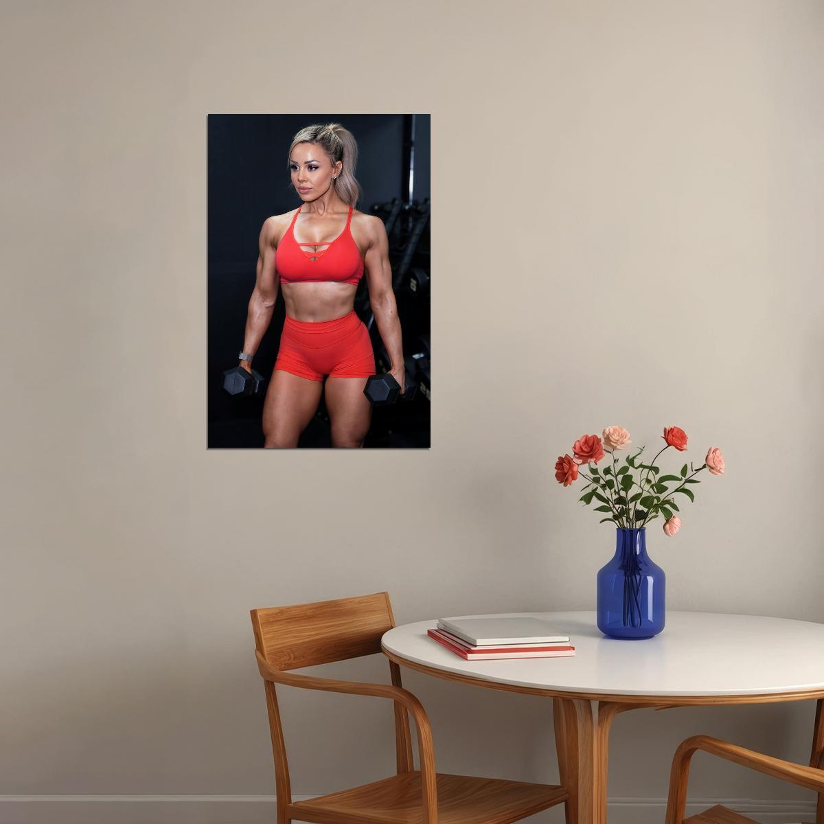 Stephanie Sanzo Hot Fitness Model Poster Strong Sexy Women Wall Art Inspirational Workout Room Decor Aesthetic Sports Print Gym Motivational Wall Decor Athletic Icon HD Photo Print