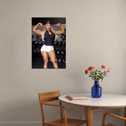 Stephanie Sanzo Hot Fitness Model Poster Strong Sexy Women Wall Art Inspirational Workout Room Decor Aesthetic Sports Print Gym Motivational Wall Decor Athletic Icon HD Photo Print - xonomax