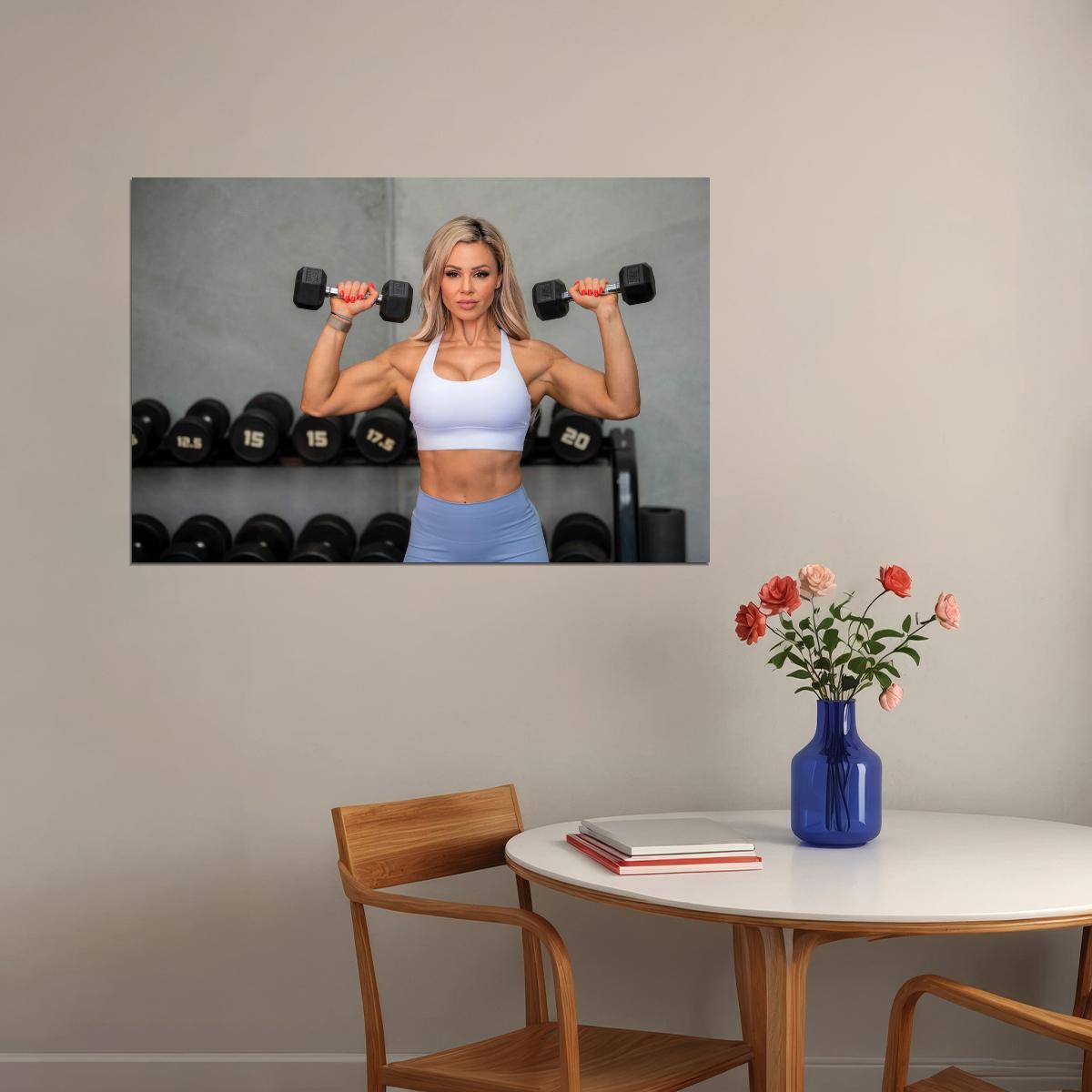 Stephanie Sanzo Hot Fitness Model Poster Strong Sexy Women Wall Art Inspirational Workout Room Decor Aesthetic Sports Print Gym Motivational Wall Decor Athletic Icon HD Photo Print - xonomax
