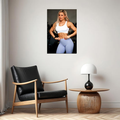 Stephanie Sanzo Hot Fitness Model Poster Strong Sexy Women Wall Art Inspirational Workout Room Decor Aesthetic Sports Print Gym Motivational Wall Decor Athletic Icon HD Photo Print