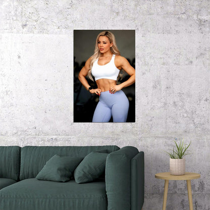 Stephanie Sanzo Hot Fitness Model Poster Strong Sexy Women Wall Art Inspirational Workout Room Decor Aesthetic Sports Print Gym Motivational Wall Decor Athletic Icon HD Photo Print