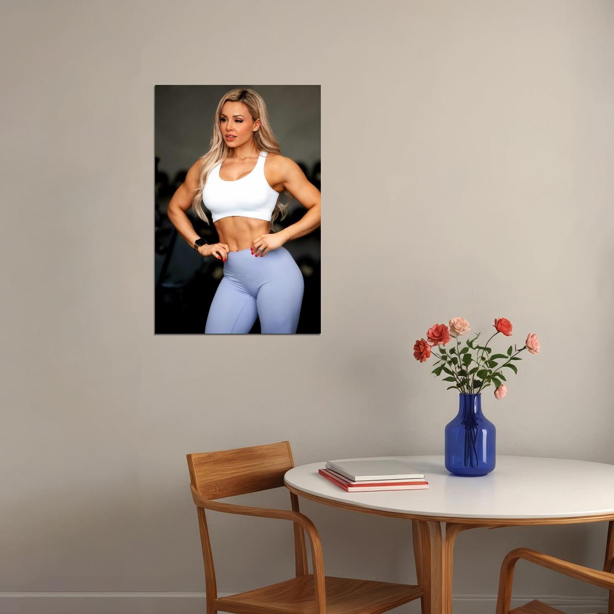 Stephanie Sanzo Hot Fitness Model Poster Strong Sexy Women Wall Art Inspirational Workout Room Decor Aesthetic Sports Print Gym Motivational Wall Decor Athletic Icon HD Photo Print