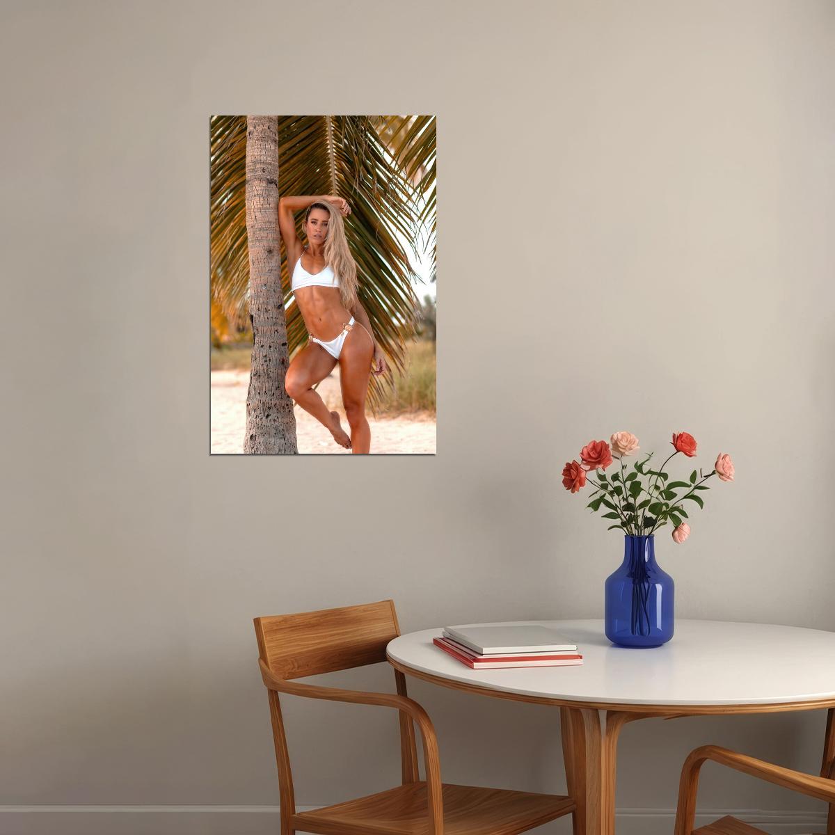 Valentina Lequeux Hot Fitness Model Poster Sexy Bikini Wall Art Inspirational Workout Room Decor Aesthetic Sports Print Gym Motivational Wall Decor Athletic Icon HD Photo Print - xonomax