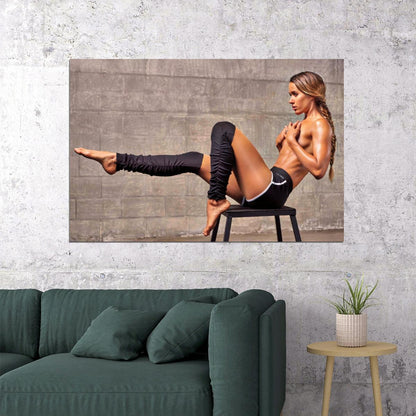 Valentina Lequeux Hot Fitness Model Poster Gym Motivational Wall Art Sexy Inspirational Workout Room Decor Aesthetic Sports Print Exercise Wall Decor Athletic Icon HD Photo Print