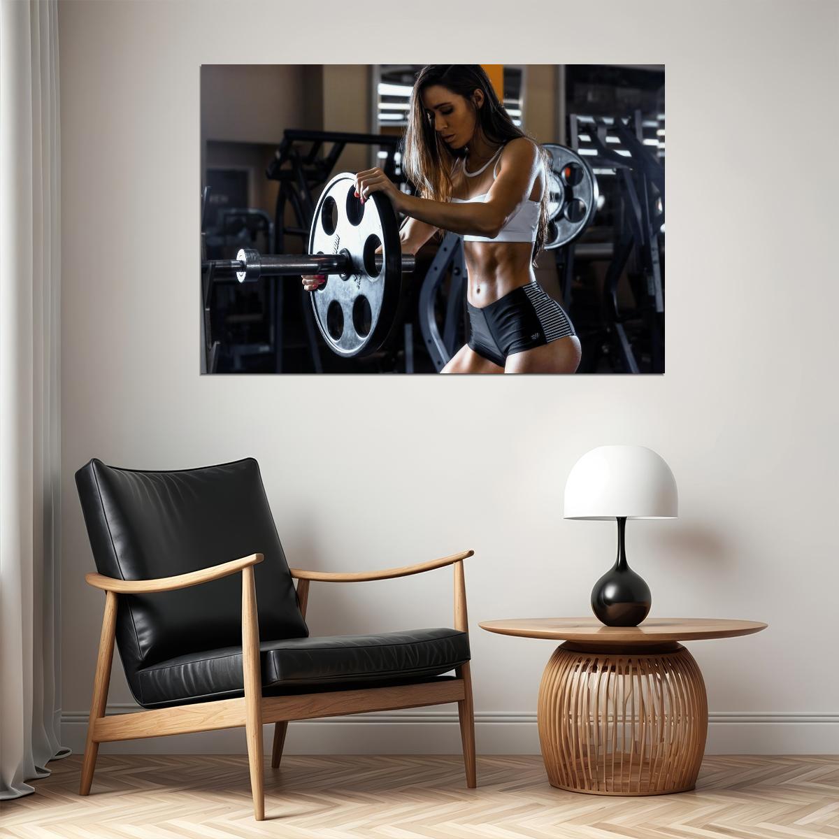 Valentina Lequeux Hot Fitness Model Poster Gym Motivational Wall Art Sexy Inspirational Workout Room Decor Aesthetic Sports Print Exercise Wall Decor Athletic Icon HD Photo Print - xonomax