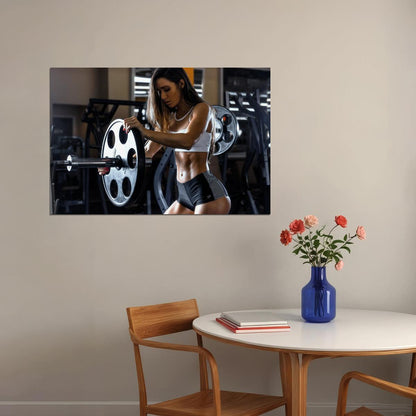 Valentina Lequeux Hot Fitness Model Poster Gym Motivational Wall Art Sexy Inspirational Workout Room Decor Aesthetic Sports Print Exercise Wall Decor Athletic Icon HD Photo Print - xonomax
