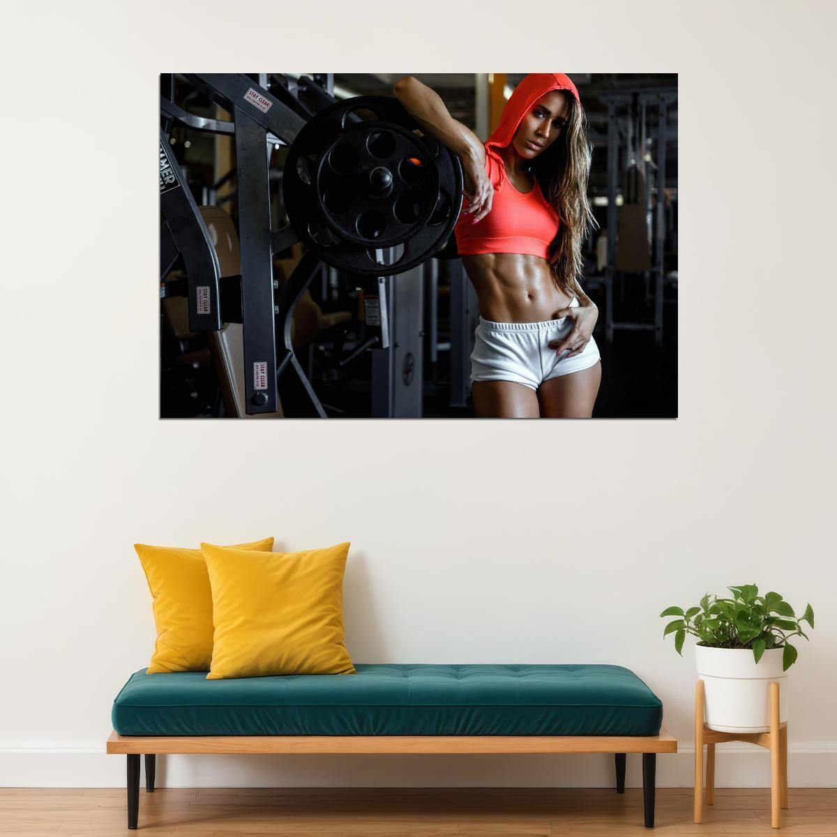 Valentina Lequeux Hot Fitness Model Poster Gym Motivational Wall Art Sexy Inspirational Workout Room Decor Aesthetic Sports Print Exercise Wall Decor Athletic Icon HD Photo Print - xonomax