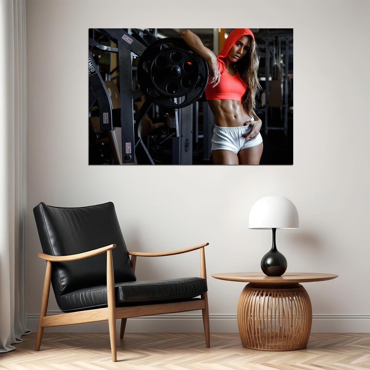 Valentina Lequeux Hot Fitness Model Poster Gym Motivational Wall Art Sexy Inspirational Workout Room Decor Aesthetic Sports Print Exercise Wall Decor Athletic Icon HD Photo Print - xonomax