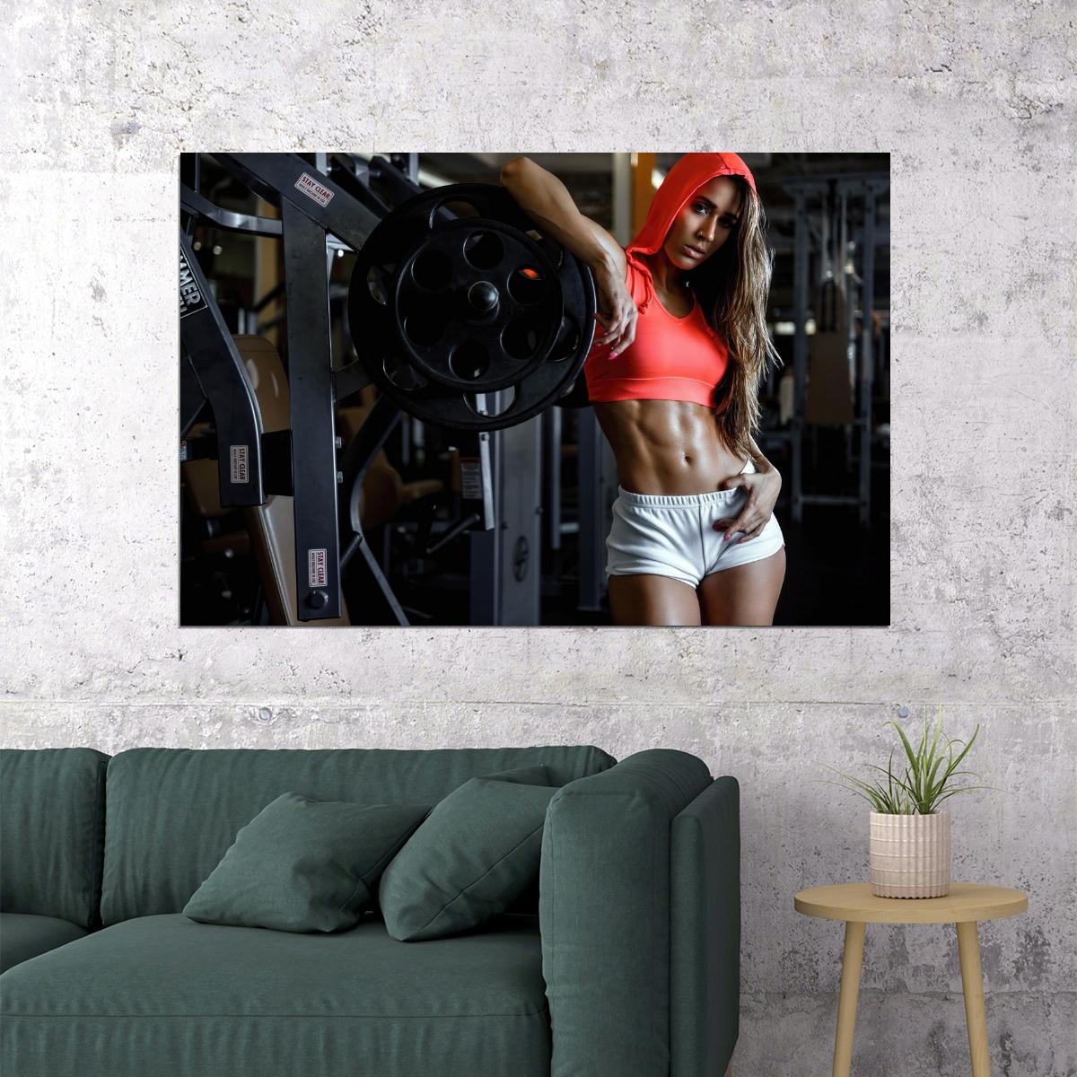 Valentina Lequeux Hot Fitness Model Poster Gym Motivational Wall Art Sexy Inspirational Workout Room Decor Aesthetic Sports Print Exercise Wall Decor Athletic Icon HD Photo Print - xonomax