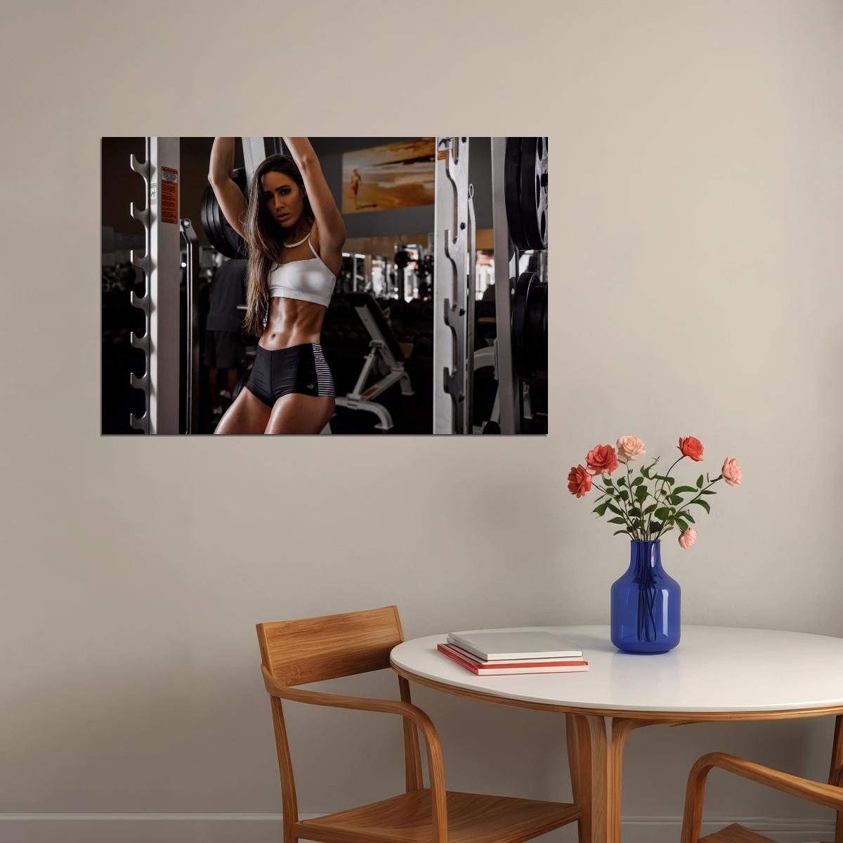 Valentina Lequeux Hot Fitness Model Poster Gym Motivational Wall Art Sexy Inspirational Workout Room Decor Aesthetic Sports Print Exercise Wall Decor Athletic Icon HD Photo Print - xonomax
